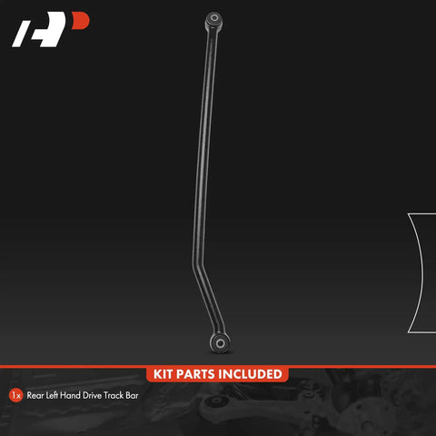Rear Suspension Track Bar Panhard Bar For Jeep TJ Wrangler 1997 2006 Left Hand Drive Replacement Steel Construction Heavy Duty Off Road Ready Performance Fit Upgrade Fits Rear Side Mount, black steel rear left-hand drive track bar