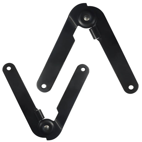 4 Pack 9 Inch 180 Degree Rotatable Lid Support Hinges for Cabinets and Furniture, black iron locking folding hinges for doors