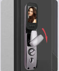 Total Game Changer Outdoor Security Gate Featuring Quick Swipe Fingerprint Lock with video display on the door.