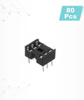 80 Pcs DIP IC Socket Adapters Kit With 7.62mm Row Pitch And 6 Pin ICs, 2.54mm Pitch package shown on white background