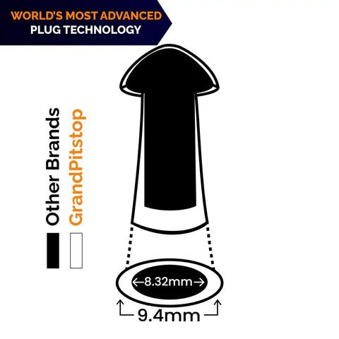 Diagram of mushroom plug dimensions for Tubeless Tire Puncture Repair Kit With Mushroom Plugs For Cars, Motorcycles, ATVs And Trucks