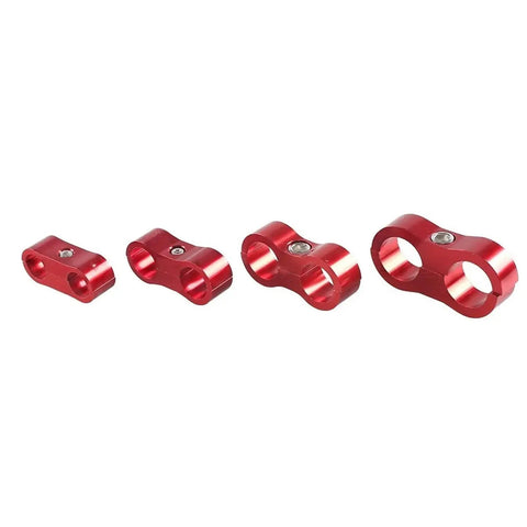 Top Notch 10 Piece AN4 An6 An8 And An10 Billet Aluminum Hose Clamp Separator Kit Perfect For Oil Fuel And Water Lines Keeping Your Rigs Tight And Leak-Free With Smooth Texture Grip, red billet aluminum hose clamp separators