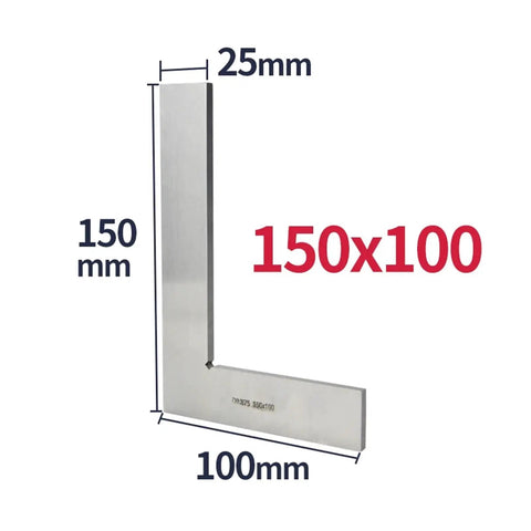 Digital Caliper, Micrometer 90 Degree Flat Edge Square Ruler Measuring Tool with 150mm x 100mm dimensions and 25mm width.