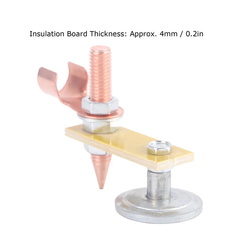 Heavy Duty Welding Magnet With 4Mm Thick Insulation Board For Ultimate Safety And Strong Magnetic Suction On Any Iron Surface During Serious Welding Jobs Around The Shop, showing 4mm thick insulation board and copper components.