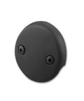 Dual Hole Bathtub Drain Overflow Cover Plate With Two Matching Screws Easy Peasy Installation Hella Solid Zinc Construction Drop Dead Sleek Matte Black Finish.