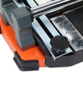 Close-up of 25 Inch Manual Tile Cutter for Ceramic and Porcelain Tiles with tungsten carbide wheel and removable scale.