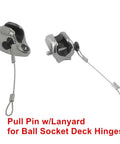 Boat Bimini Top Pins 3/16 Inch Stainless Steel Quick Release Pull Pins With Nylon Head And Lanyard For Ball Socket Deck Hinges