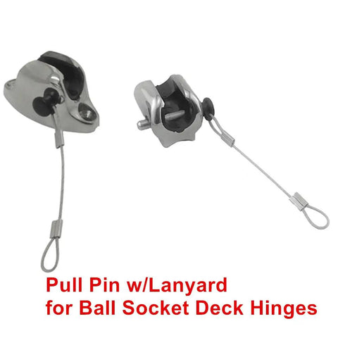 Boat Bimini Top Pins 3/16 Inch Stainless Steel Quick Release Pull Pins With Nylon Head And Lanyard For Ball Socket Deck Hinges