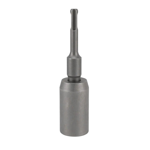 Heavy-Duty Sds Plus Hammer Drill Ground Rod Driver Bit Forged Steel tool for driving T post stakes, 65mm size.
