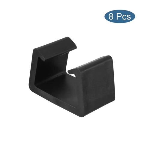Black plastic clip from Patio Furniture Clips 8 Pack for Sofa and Rattan Wicker Sets, Fixed Connection Chair Fasteners for Outdoor Garden Use