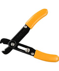 Adjustable Wire Stripper For 10-22 Awg Heavy Duty Manual Cable Cutter With Induction Hardened Edge Precision Stripping Tool For Electrical Wiring Jobs Orange And Black 130Mm Handle Design close-up of handles and cutting edge