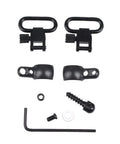 Lever Action Rifle Sling Mount Kit with Quick Detach Sling Swivels and Split Band components on white background
