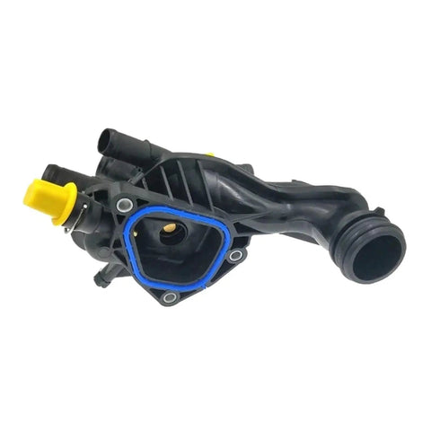 Top Notch Cooling System Pump And Coolant Thermostat Hose for Peugeot 207 308, black plastic, plug and play design.