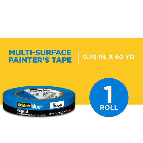 Go To Painter Tape 0.70 Inch By 60 Yard Multi Surface With Medium Adhesive UV Resistant And Clean Removal Up To 14 Days