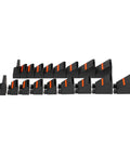 Basics Wrench Organizer Kit With 16 Rubber Holders, modular design for tool drawer, side view of durable organizer system.