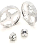 Knurled Measuring Wheel Set For Rotary Encoders And Synchronous Meter Counter, Pro Grade CNC Machined Aluminum Alloy Wheel, 6mm Bore, 300mm Perimeter, 2 Pieces, silver CNC aluminum wheels