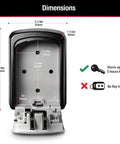 Set Your Own Four Digit Combo Wall Mount Key Lock Box With Five Key Capacity dimensions and key storage illustration