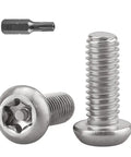 Badass M6 Security Torx Button Head Machine Screws 30 Pack Kit With Included T30 Driver Bit Made From Slick 304 Stainless Steel