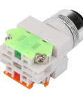 Two Position Key Operated Rotary Switch 22mm Panel Mount 220V 5A NO NC Design With Flame Retardant Housing And Superior Insulation For Industrial Equipment And Safe Reliable Power Control, 22mm panel-mount key switch, white housing