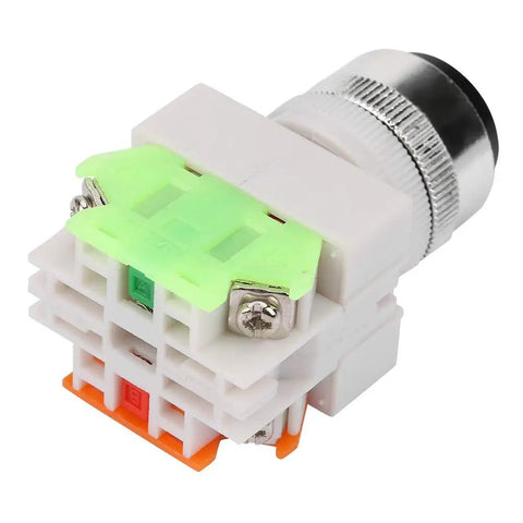 Two Position Key Operated Rotary Switch 22mm Panel Mount 220V 5A NO NC Design With Flame Retardant Housing And Superior Insulation For Industrial Equipment And Safe Reliable Power Control, 22mm panel-mount key switch, white housing