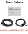 Game Changing USB 3.0 Monochrome 20MP 1 Inch Industrial Camera packaging with USB3.0 and GPIO cables included