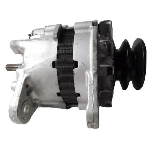 Side view of Heavy Duty Forklift Alternator For 6D Series 6D14 6D15 6D16 Drop In Replacement ME037640 in silver casing