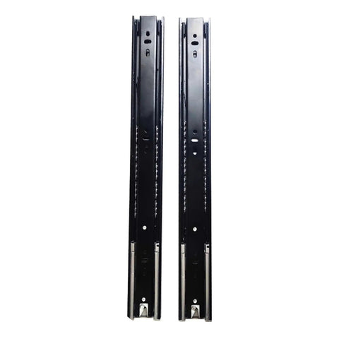 Wide 10 Inch Drawer Slides With Hydraulic Damping Three Section Steel Ball Bearing Rails For Wardrobe Cabinets White Finish Pack Of 2