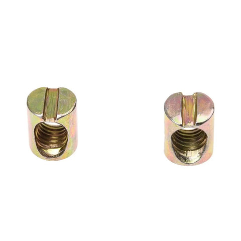 Barrel Nuts And Cross Dowel Bolts Kit For Furniture Heavy Duty 50 Pcs M8 Slotted Nuts 8x12x15mm shown in zinc plated steel