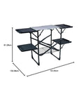 Slim Fold Cook Station Portable Folding Kitchen Table With Heat Resistant Top Four Side Tables And Storage Rack displayed
