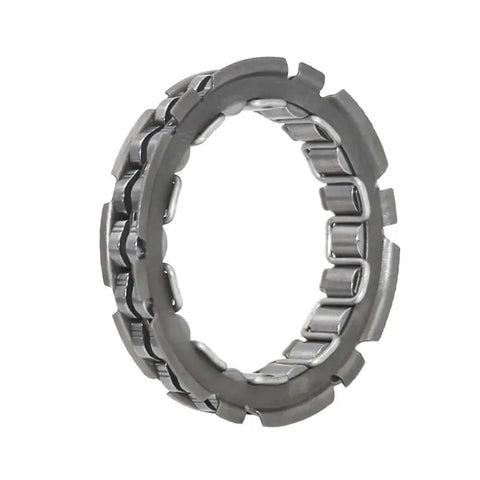 Heavy Duty Motorcycle Starter Overrunning Clutch Bearing Replacement With Slick Smooth One Way Engagement For BE RST 4T CR X9 EV CA MP3 Motors close-up of steel bearing with precision rollers.