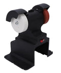 Walfront 18 Volt Cordless Mini Bench Grinder With 200 Watt Power And 7000 Rpm Speed, black with dual grit wheels for precision grinding.