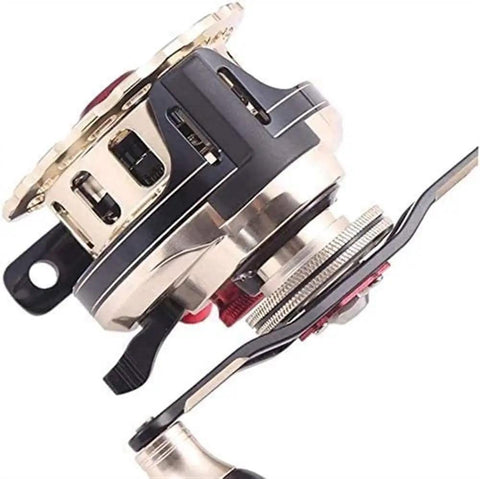 Ultralight Saltwater And Freshwater Spinning Reel With Corrosion Resistant Bearings, Beefy Metal Body, side view detail