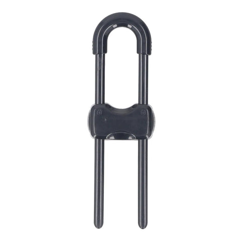 U Shaped Cabinet Locks Five Pack Durable Adjustable Latches for Kid Safe Home Kitchen Cabinets Drawers Black