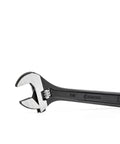 8 Inch Adjustable Black Oxide Wrench With Hex Jaw For Secure Grips And Quick Tightening, ergonomic handle, isolated on white