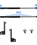 Ford Ranger Hood Struts Kit 2024 2025 2026 No Drill Hydraulic Lift Supports showing ABS and steel components.