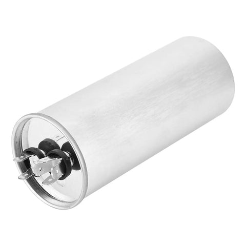 60 uF 450V CBB65 Run Capacitor For Air Conditioner Compressor And Industrial Equipment Waterproof Motor Drive Capacitor 60 Microfarad Start Unit For HVAC And Heavy Machinery white cylindrical body with terminals