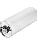 CBB65 Round Aluminum Foil Capacitor 60uF 450V Motor Start Component For Air Conditioners And Industrial Equipment Compact High Capacity Heavy Duty Build For Humid Environments, white cylindrical capacitor with terminals