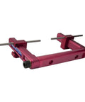 Low Profile Double Side Cnc Milling Vise Stop With Rotating Arm For 6 Inch Jaws Hardened Steel Workholder shown in red color.