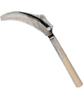 Grass Sickle Handheld Garden Tool With Wooden Handle And Light Serration, 6.5 Inch Stainless Steel Blade For Quick Cuts