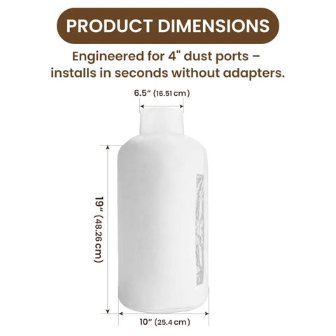 Dust Collection Bag For Planers And 4 Inch Woodworking Machines 30 Micron Filter 4 Inch Port Secure Hose Clamp Universal dimensions