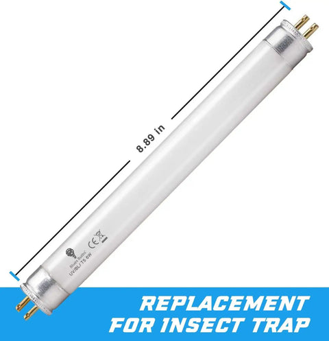 Two Pack 6W F6T5BL Black Light Fluorescent Tubes G5 Base 9 Inch Full Length Replacement Bulbs For DT2000XL, insect trap use