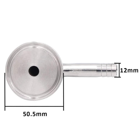 DERNORD sanitary hose barb elbow fitting, 1.5-in tri-clamp, stainless steel, 50.5mm diameter