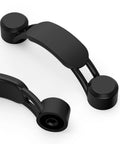 Close-up of 10 Pack 3 Inch Matte Black Cabinet Handles For Kitchen Cupboards And Drawers, Durable Metal Construction Hardware.