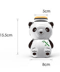 Airtight Glass Coffee Bean Jar With Fun Panda Lid, measuring 15.5cm, designed to store coffee beans securely.