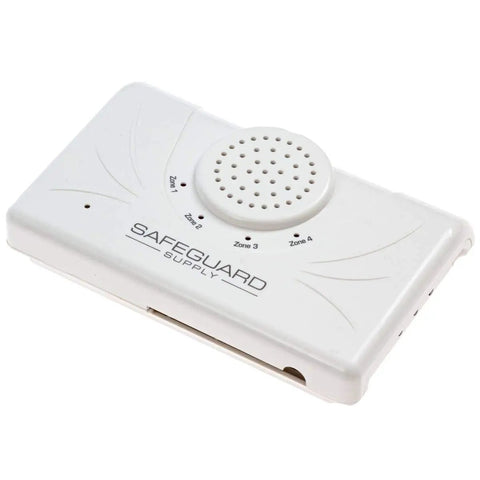 Close-up of the receiver unit from Long Range Wireless Doorbell Kit For Home And Biz With Dual Function Transmitter, white