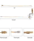 Pilot assembly for portable propane heater; compatible with Mr Heater Portable Buddy and Dewalt; includes thermocouple, thermopile, electrode