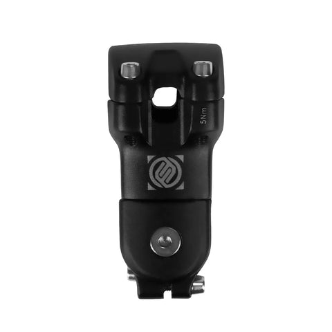 Top view of 7 Degree Aluminum Bike Stem For 31.8mm Bar Clamp, 1-1/8 Inch Steerer, 60mm Length, CNC Machined 6061-T6 in black.