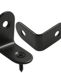 Heavy Duty Black 12 Pack Of 1 Inch Stainless Steel L Brackets With Screws showcasing two corner supports with mounting holes.
