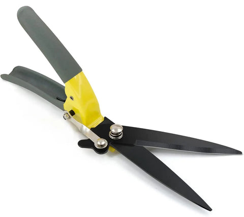 Upgraded Grass Shears For Garden And Lawn Care With Heat Treated Blades, Durable Construction, And Ergonomic Handles on white background.