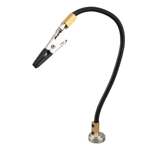 Magnetic Soldering Clip With Adjustable Gooseneck Hand Clamp, Alloy Steel Fixture For Circuit Board Repair And Welding Holding Tool Hands Free, Strong Magnetic Base, Flexible Arm, Black Or Silver, black gooseneck clip with metal base